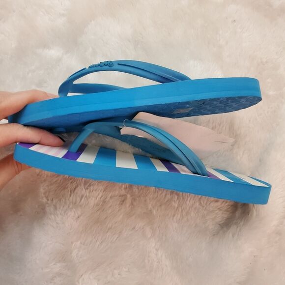 Coach Sandals Clementine 6 Azure Blue Rubber Flip Flops - Picture 3 of 8
